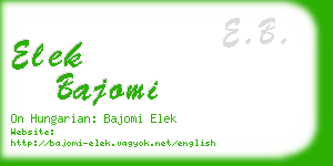 elek bajomi business card